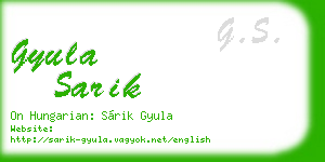 gyula sarik business card