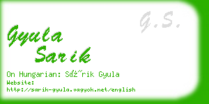 gyula sarik business card